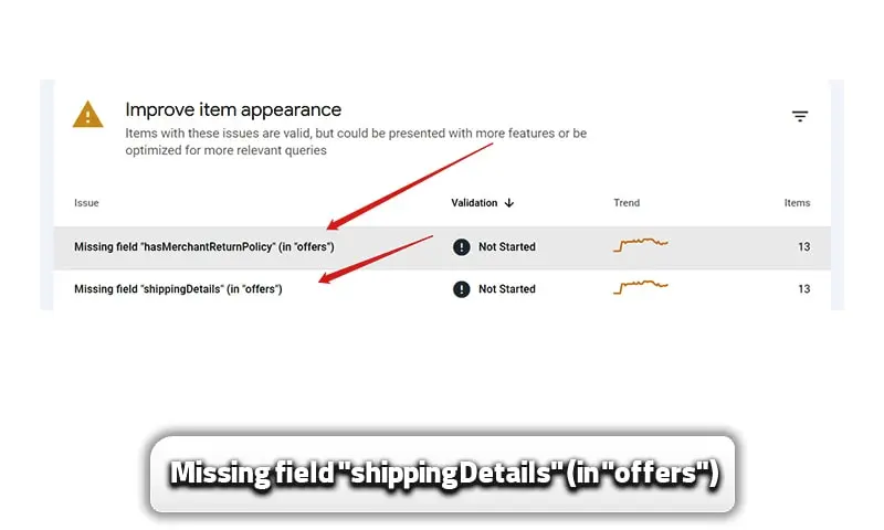 Missing field shippingDetails (in offers)