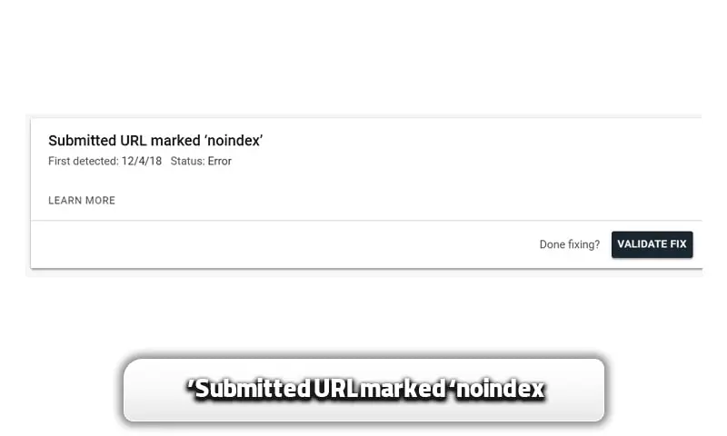 Submitted URL marked ‘noindex’